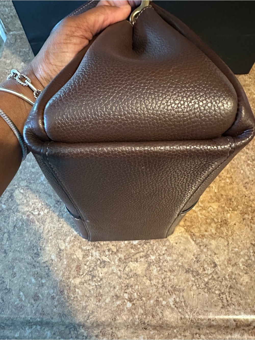 Coach Lana 23 in maple.  Pebbled Leather Mini Shoulder Bag with Gold Hardware - Picture 9 of 10